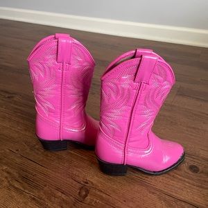 Girls pink cowboy boots, cowgirl boots, size 9 youth girls